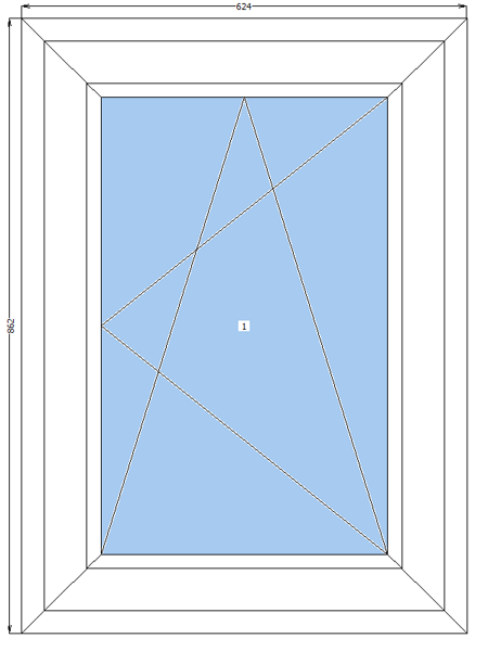 Окно ПВХ 624х862